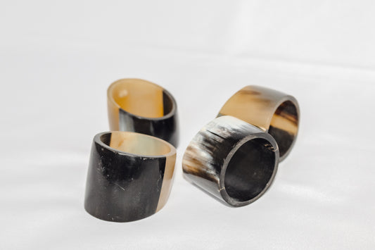 Recycled Horn Napkin Rings (Set of 4)